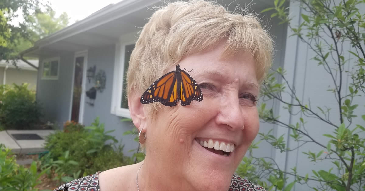 Cherryl Fritz Strathmann with Butterfly