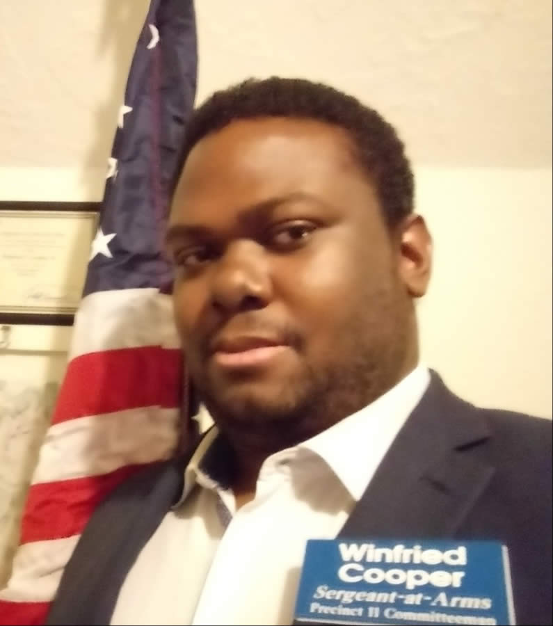 Winfried Cooper with American Flag