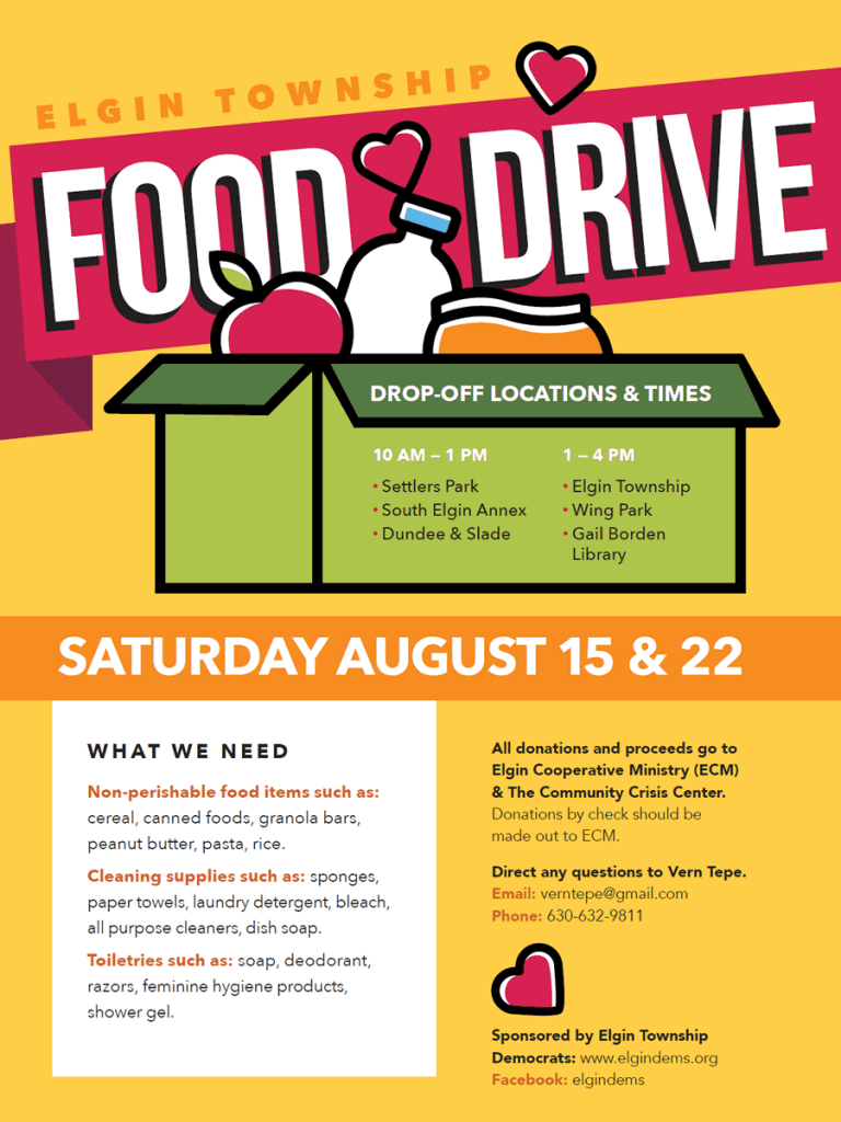 Elgin Township Food Drive Flyer