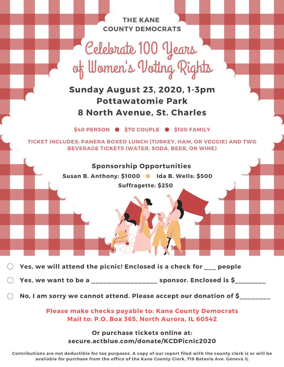 Kane County Democrats Picnic Flyer 2020