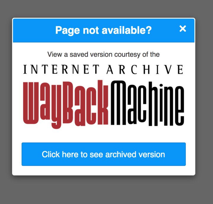 Internet Archive WayBack Machine